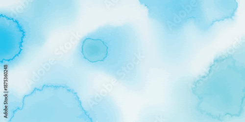Soft blue watercolor vector background with abstract pastel stains and fluid wash texture perfect for design templates and artistic wallpapers