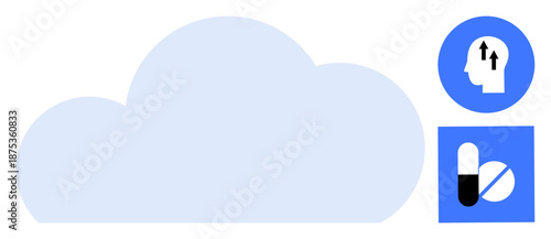 Cloud technology. Cloud systems enabling efficient mental health management. Cloud services optimizing healthcare, facilitating innovation, and promoting well-being. For healthcare, IT, mental health