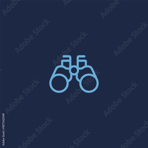 Binoculars logo in minimalist and clear line art design.