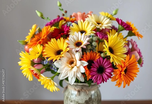 Wallpaper Mural Vibrant bouquet of assorted fresh flowers in a rustic vase,  blossoms,  botany Torontodigital.ca