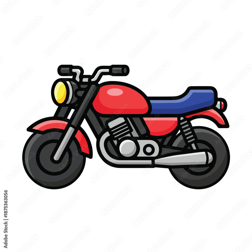 Obraz premium A red and blue motorcycle illustration viewed from the side