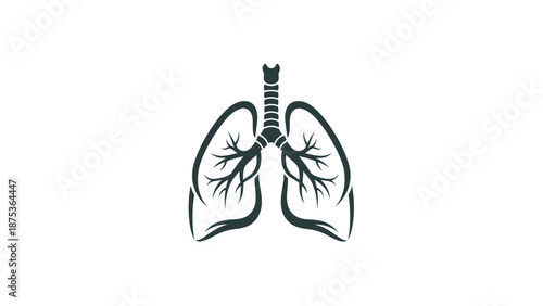 Stylized Lungs Illustration on White Background for Medical Concepts.