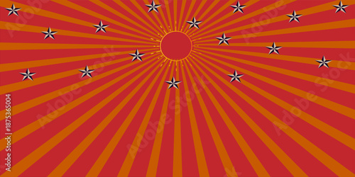 Background with retro rays. Vintage backdrop, boom, comic, circus pattern. Cartoon pop art template. Vector illustration