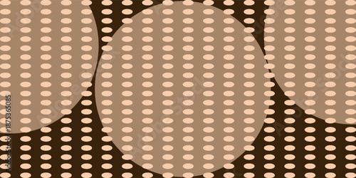 Abstract seamless pattern with brown polka dots on dark brown background. brown dots on dark brown background. background pattern coffee
