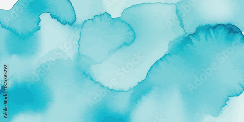 Abstract Light Blue and Turquoise Watercolor Vector Background Texture Modern Fluid Art Wash Pattern for Digital Graphics and Artistic Design