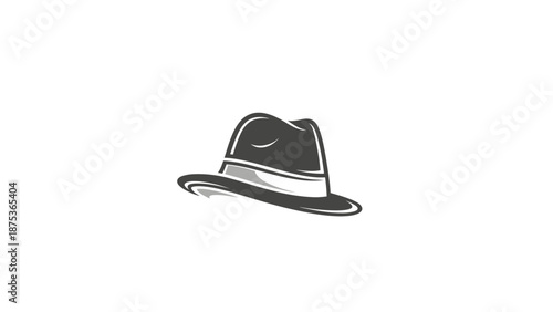Classic Fedora Hat Illustration on White Background.