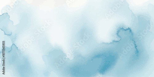 Light Blue Watercolor Vector Background Abstract Wash Texture Banner Design