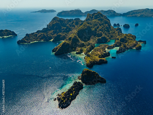 Wallpaper Mural Crystal-clear turquoise water surrounded by dramatic limestone cliffs in the Big and Small Lagoons of Palawan Torontodigital.ca
