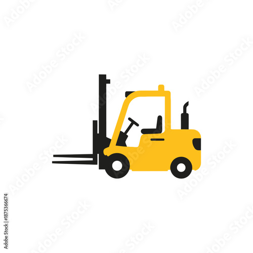 Yellow forklift truck icon vector illustration isolated on white background