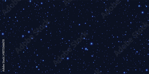 Starry Night Sky With Blue Dots: Deep Space Starfield For Celestial Backgrounds
