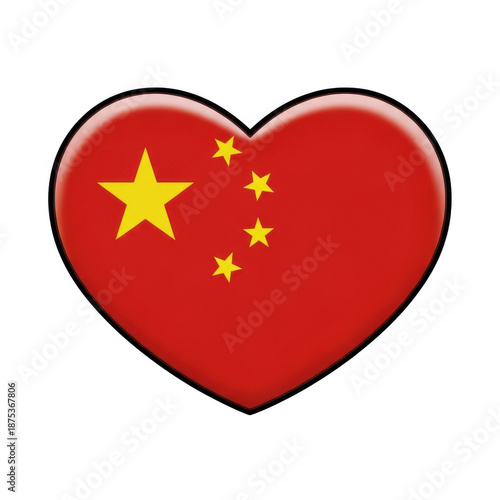 Free Download Heart shaped chinese flag icon isolated on transparent background - GFXLoad