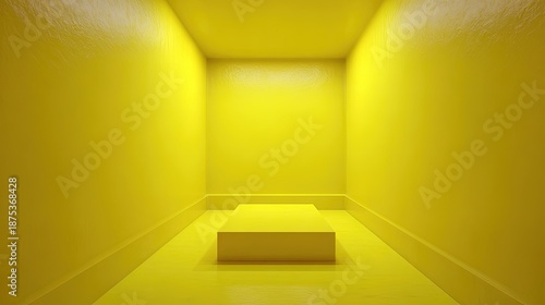 Bright Yellow Monochrome Studio With Display Platform
