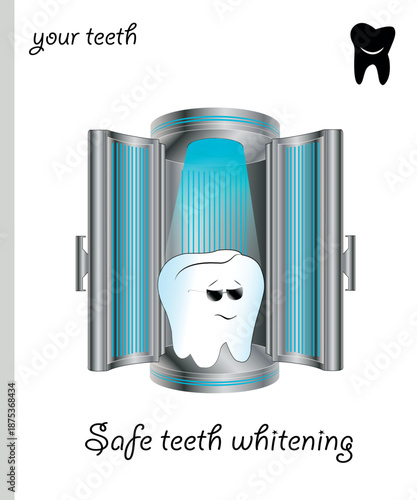 Funny teeth safe teeth whitening caricature.eps