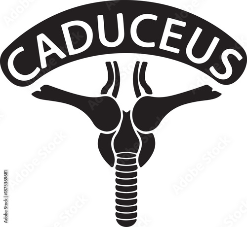 caduceus symbol on white background
