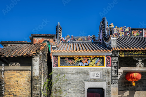Foshan city, Guangdong province, China. Shilaocun Ancient Village in Jiujiang, Nanhai, is over 700 years old and contains well-preserved Lingnan style architecture and folk traditions.
