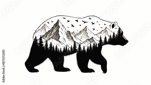 Dynamic Animal Silhouettes Double Exposure Collection Vector Art