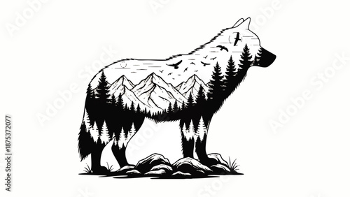 Animal Silhouettes Collection Motion Sequence Double Exposure Art