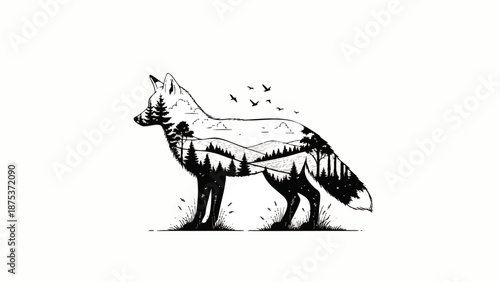 Dynamic Animal Silhouette Collection Double Exposure Art