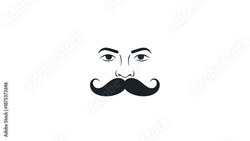 Detailed illustration of a face with a large mustache.