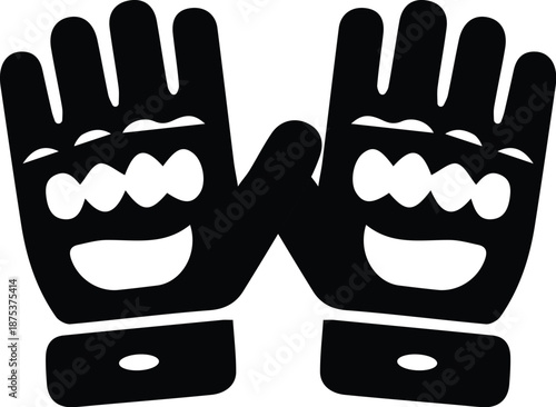 Protective Gloves Silhouette Icon.