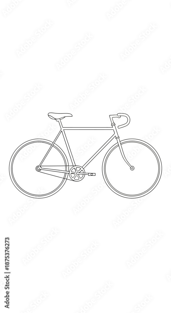 Fototapeta premium Minimalist Line Art Illustration of a Classic Bicycle.