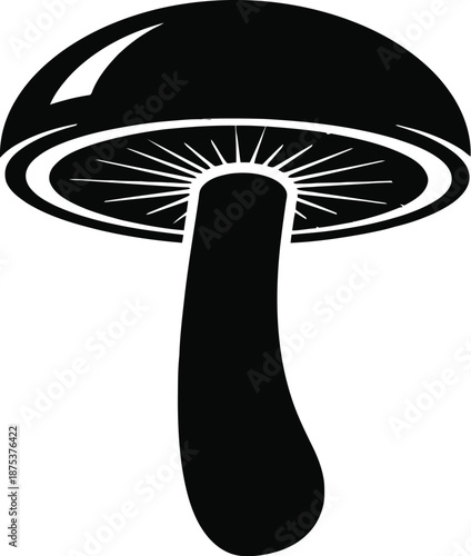 Simple black mushroom icon on white background