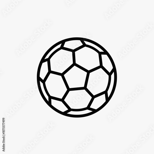 Black soccer ball graphic with white background