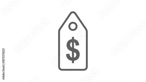 Dollar Sign on Price Tag Icon for Commerce and Finance.