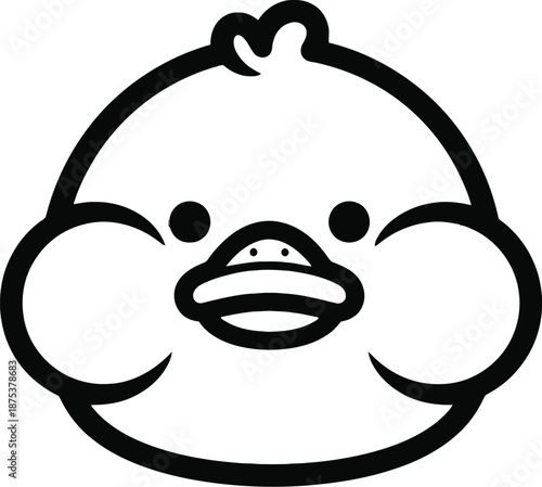 Cute cartoon duck face illustration