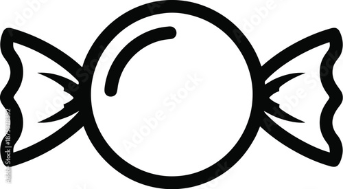 Simple black and white candy illustration