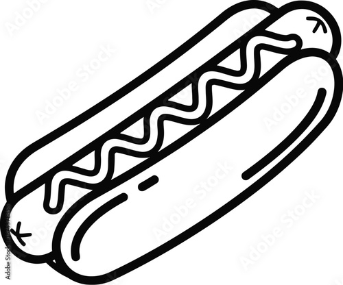 Hot dog illustration on white background