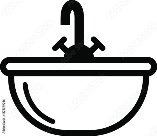 Simple bathroom sink illustration