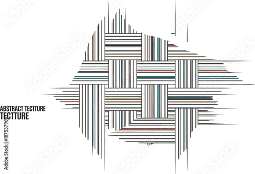Abstract Geometric Pattern with Intersecting Lines and Stripes Creating a Woven Texture Effect