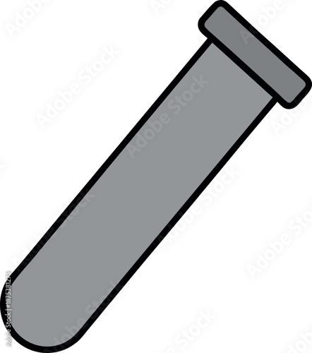 Blood Test Tube Icon with Gray Fill for Clinical Illustration