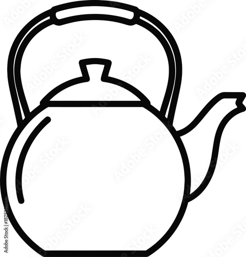 Simple line drawing of a kettle