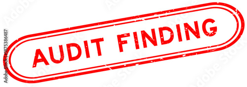 Grunge red audit finding word rubber seal stamp on white background
