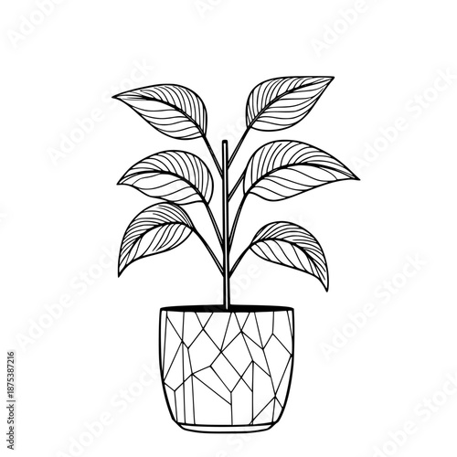 Sleek Simple Plant Pot Design | Clean, isolated vector art for creative projects.