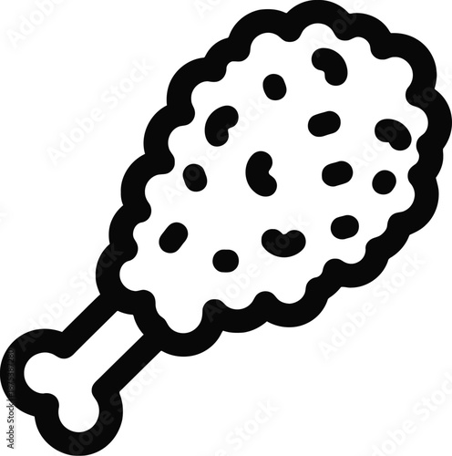 Crispy fried chicken drumstick illustration