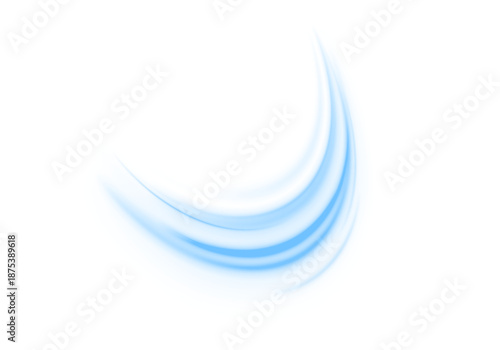 Neon blue laser speed lines create futuristic wave motion along a city road and highway traffic. Light dynamic trail energy swirl follows glowing line flow. Futuristic vector illustration PNG.