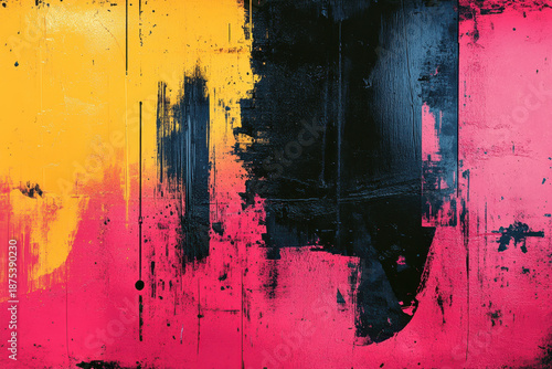 Vibrant Maximalist Abstract Background with Neon Colors and Layered Textures