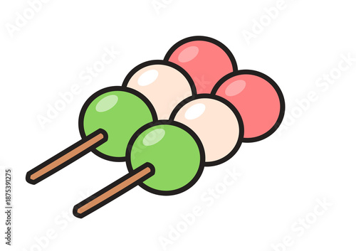 三色団子（花見だんご）のイラスト