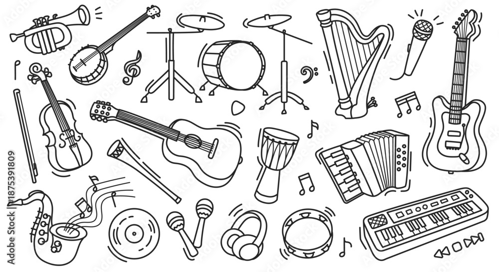 Φωτογραφία Musical instrument sketch set