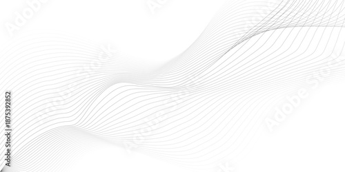 Abstract wave element for design. Digital frequency track equalizer. Stylized line art background. Vector illustration. Wave with lines created using blend tool. Curved wavy line, smooth stripe. 