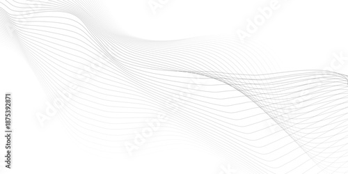 Abstract wave element for design. Digital frequency track equalizer. Stylized line art background. Vector illustration. Wave with lines created using blend tool. Curved wavy line, smooth stripe. 