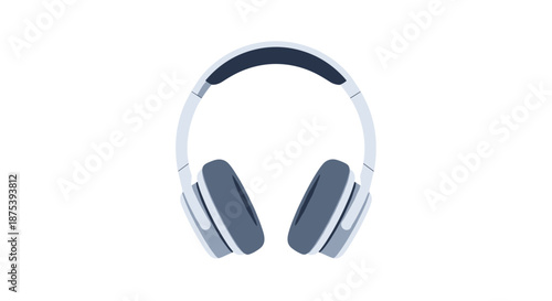 Modern over-ear headphones with a minimalist design, featuring a white band and dark grey earcups, depicted on a clean white background.