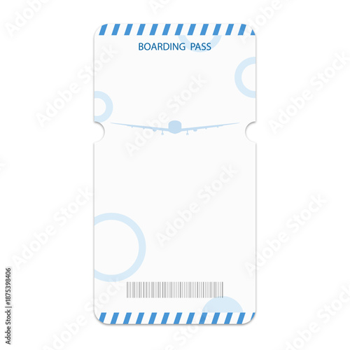 Airline ticket template on a white background.