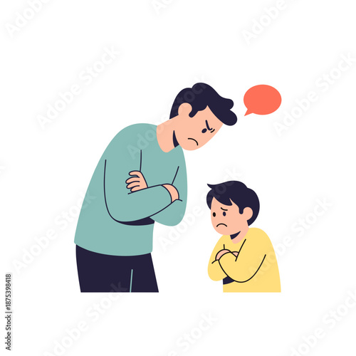 Father arguing with son while feeling frustrated indoors  