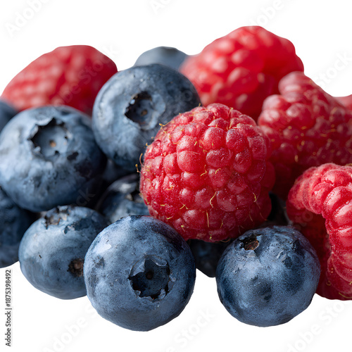 blueberries and raspberries