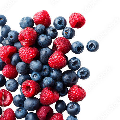 blueberries and raspberries