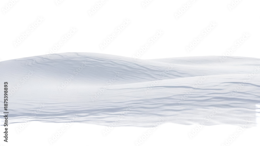 Fototapeta premium Snowdrift PNG isolated on transparent background, winter landscape element for seasonal designs and holiday projects, snow hill